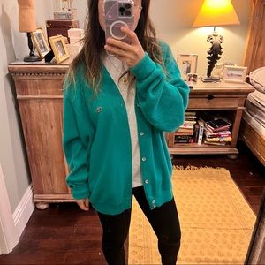 Teal Lacoste oversized vinatage cardigan